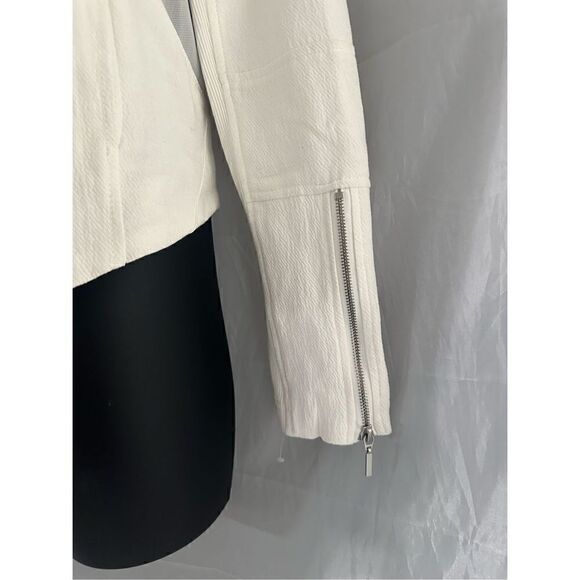 BlankNYC Women's So Icy Cream Asymmetrical Moto Jacket White Large NWT 🛑 - Picture 3 of 10